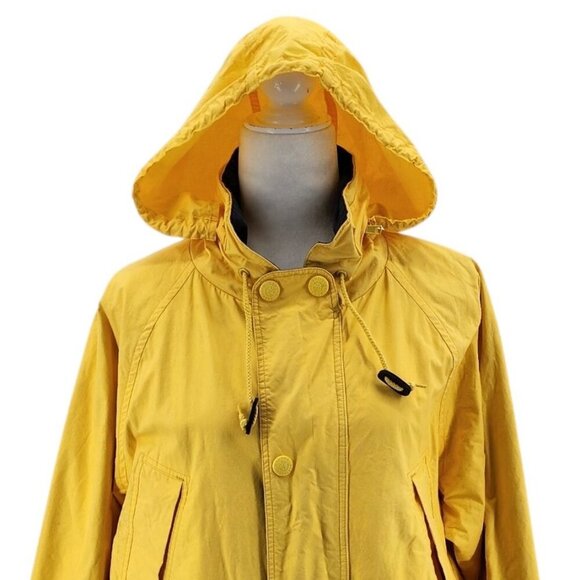 Vintage Brooks Brothers Oversized Yellow Hooded Anorak Jacket Womens Small - Picture 10 of 14